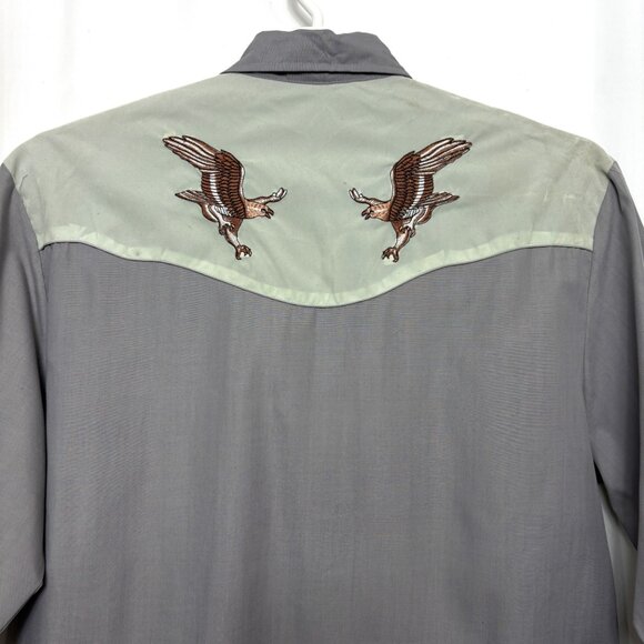 Bravo Rodeo Cowboy Shirt Western Pearl Snaps Embroidered Eagles Vintage NWT - Picture 7 of 11